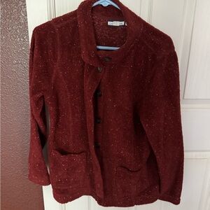Croft & Barrow Deep Red Teddy Jacket